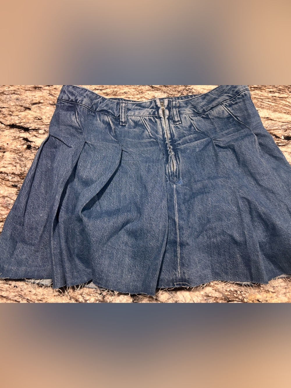Pilcro Anthropologie Fluted Denim Skort Waist Size 30 NWOT